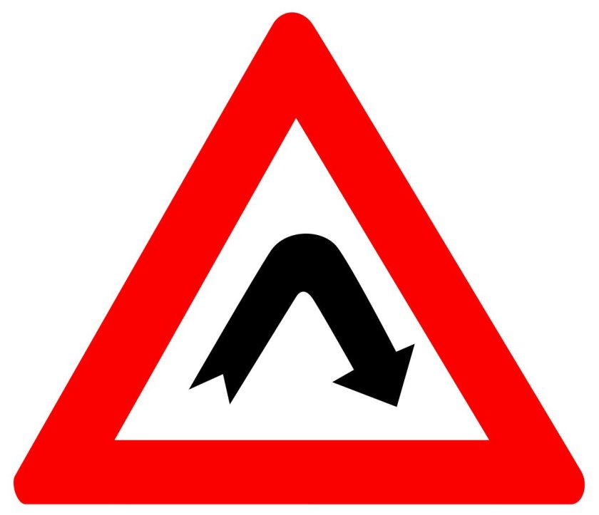 Знак крутой поворот