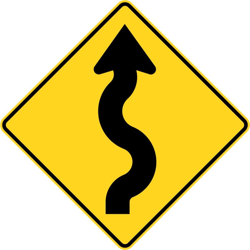 Дорожные знаки на желтом фоне