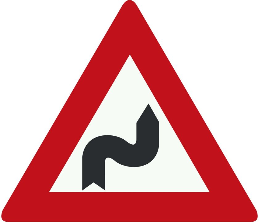 Знак поворот направо в треугольнике