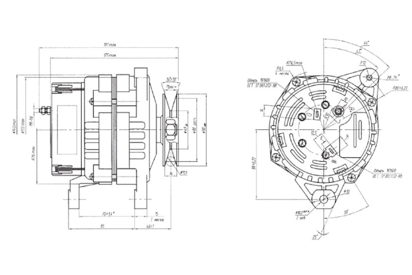 Генератор МАЗ 3252.3771-50 28в 90а евро-3 БАТЭ
