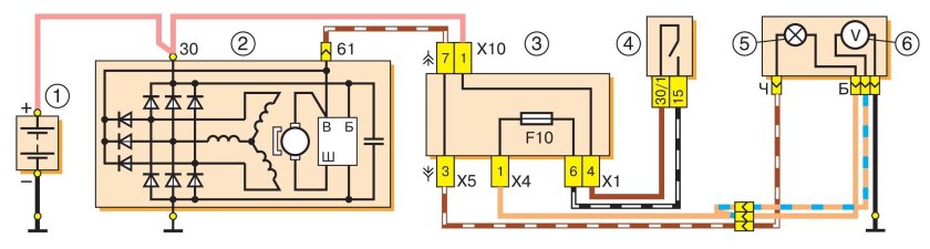 Электрическая схема генератора ВАЗ 2115