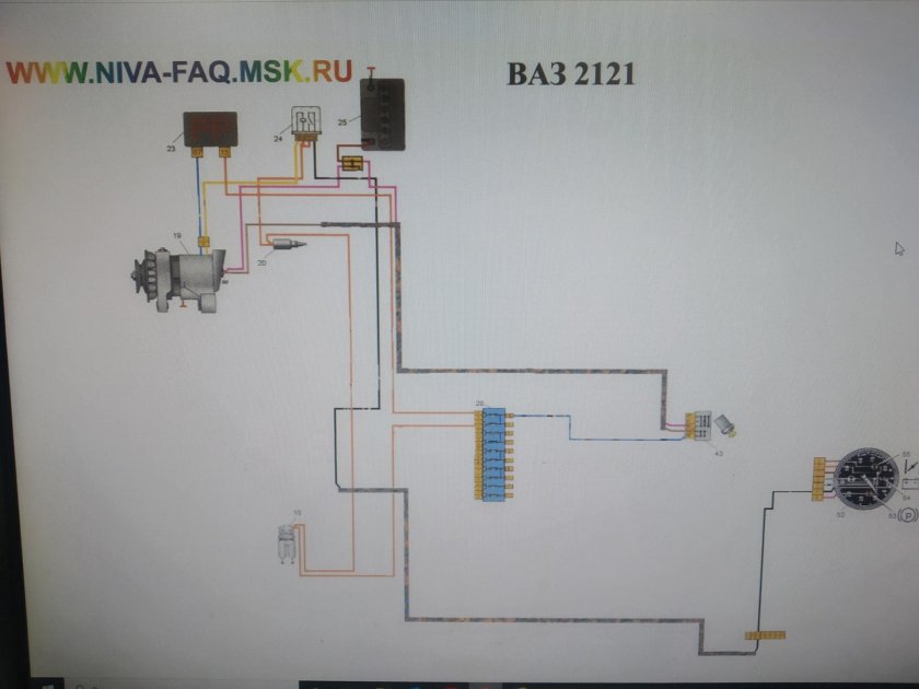 Схема возбуждения генератора 21214