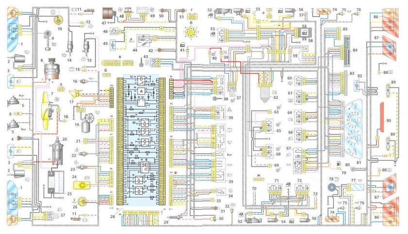 Схема электрооборудования ВАЗ 2115 инжектор 8