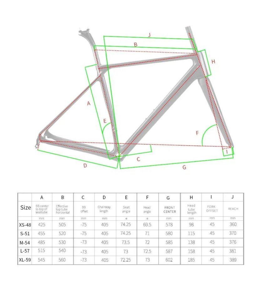 Размер рамы шоссейного велосипеда XS
