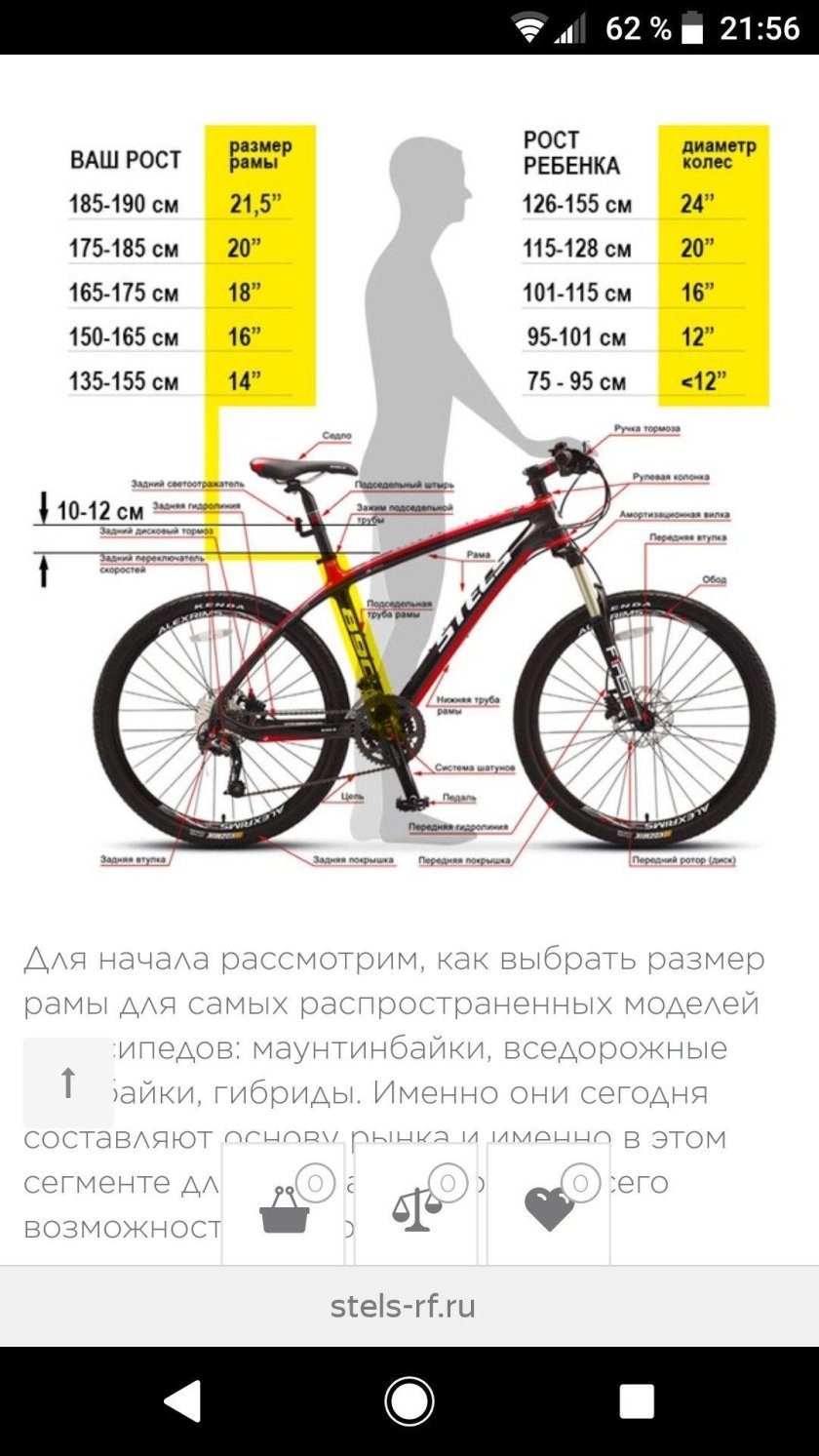 Выбор размера рамы горного велосипеда