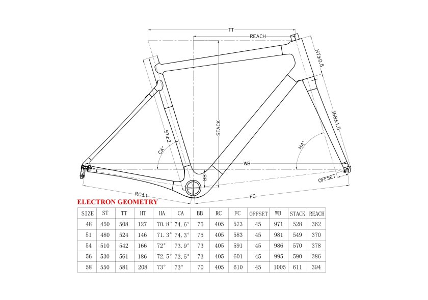 Размер рамы ett шоссейного велосипеда