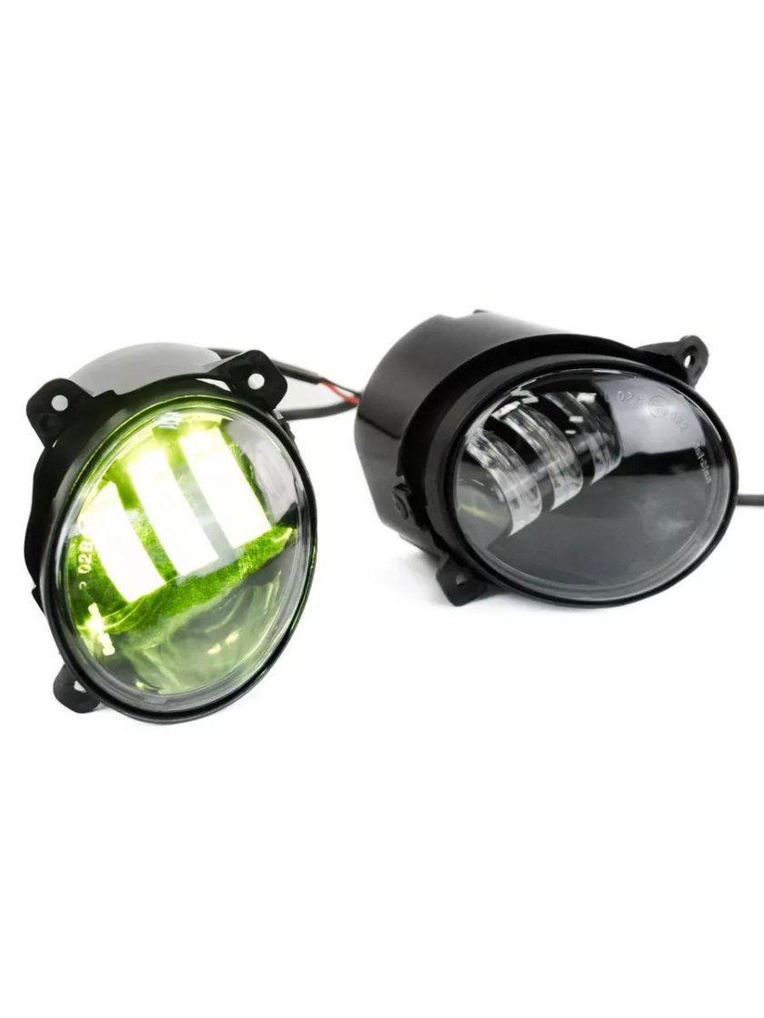 Диодные ПТФ Sal-man Lime двухцветные (бело-синий 6000к и лайм) 50