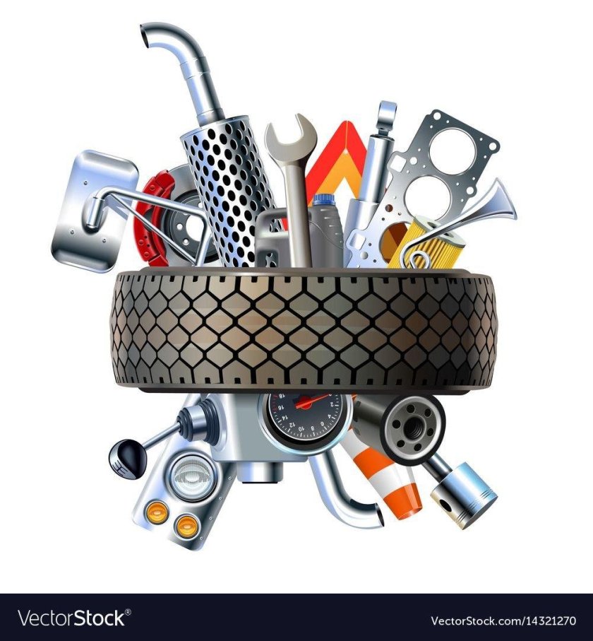 Автозапчасти на прозрачном фоне