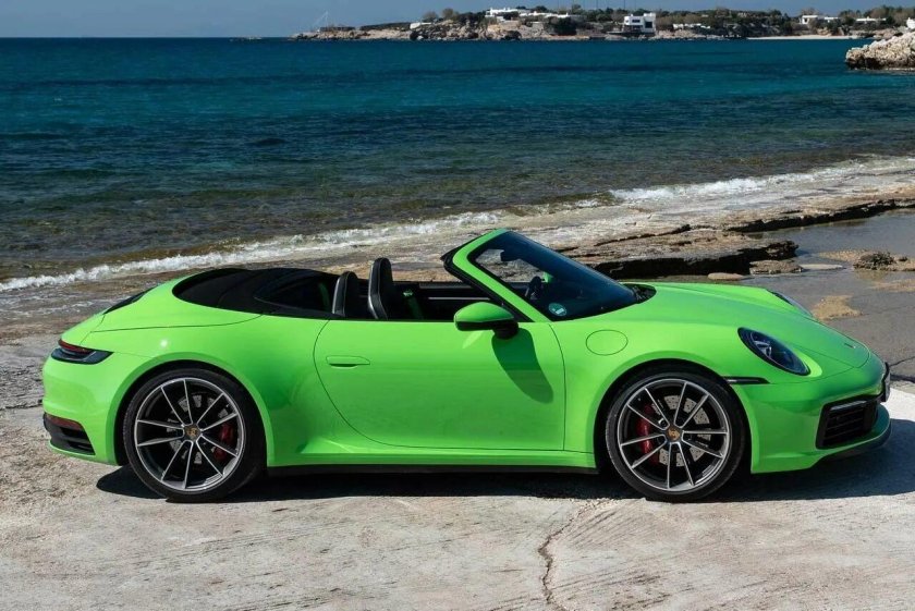 Porsche 911 зеленый кабриолет