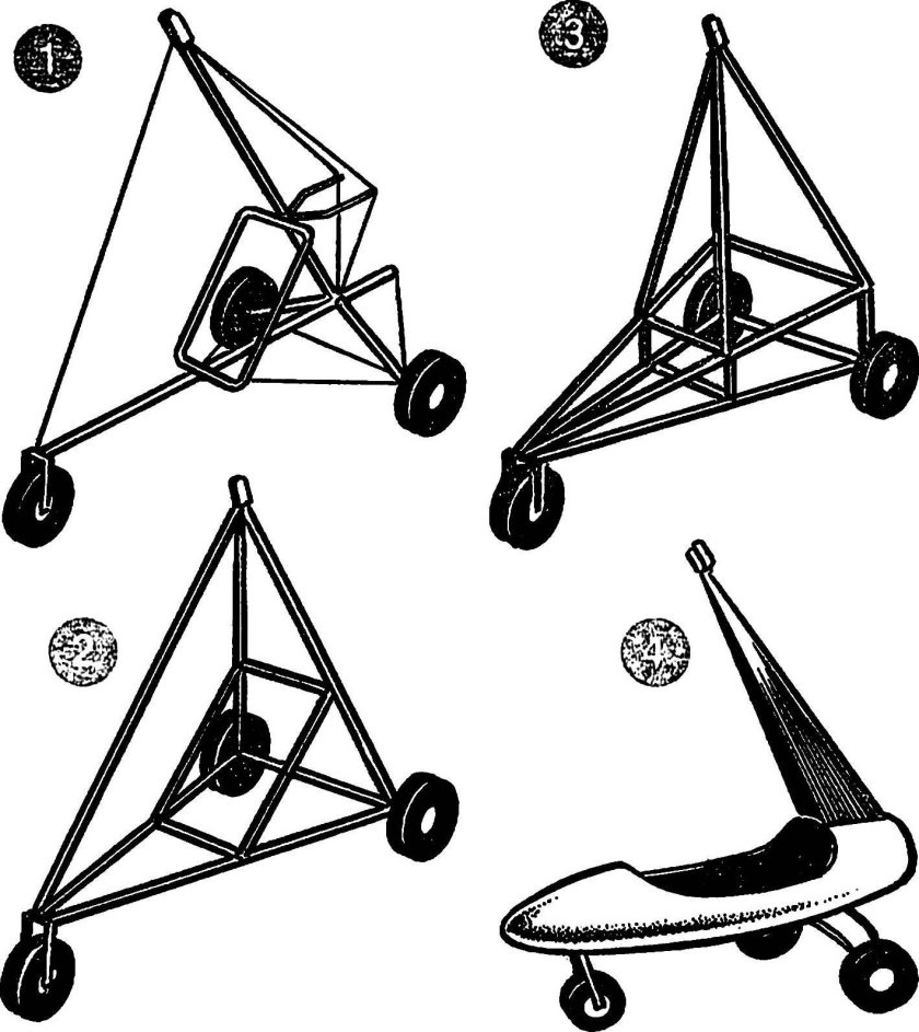 Чертеж тележки дельталета