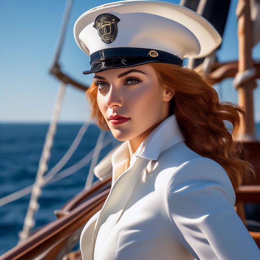 Женщина капитан корабля