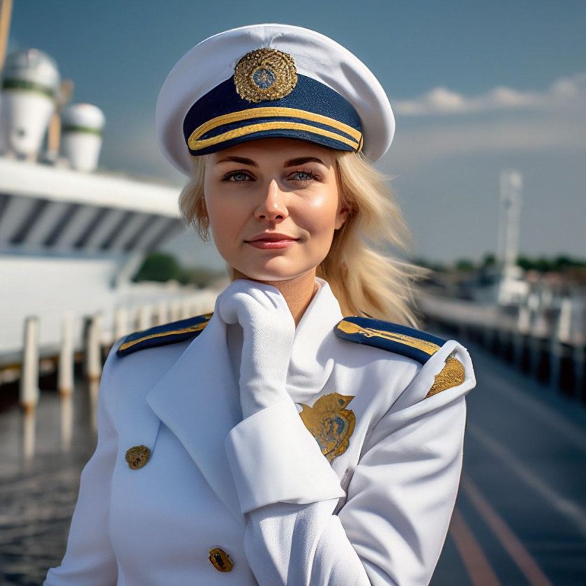 Женщина капитан корабля