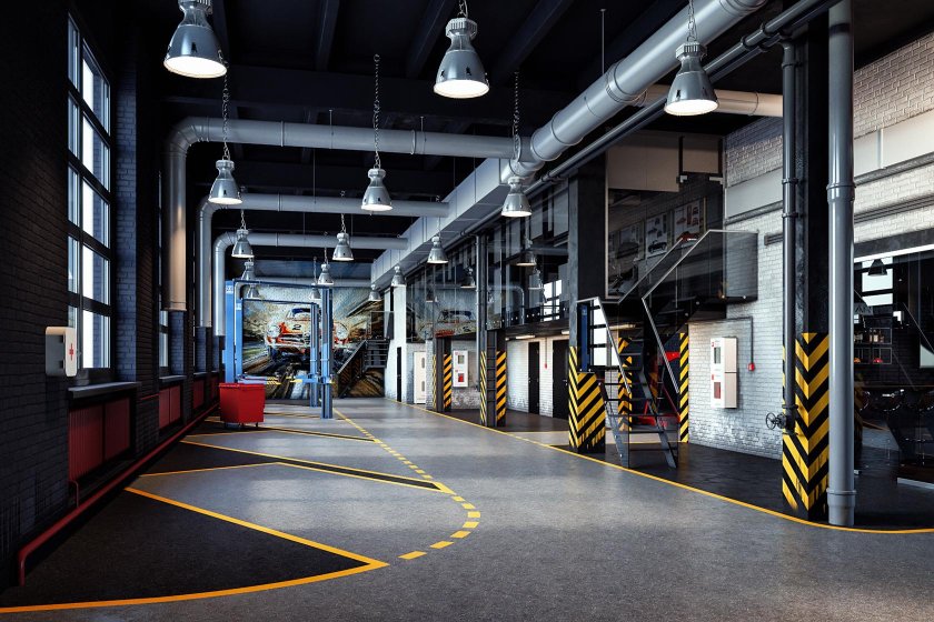 Интерьер автомастерской