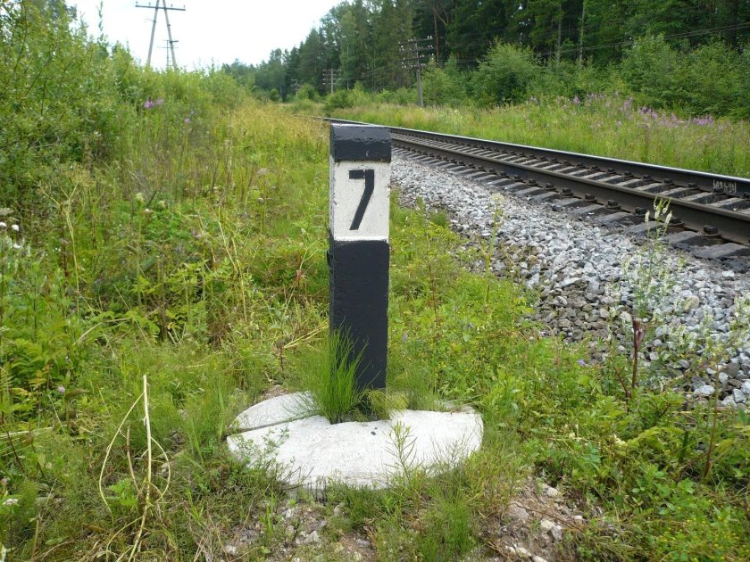 Километровый столбик РЖД