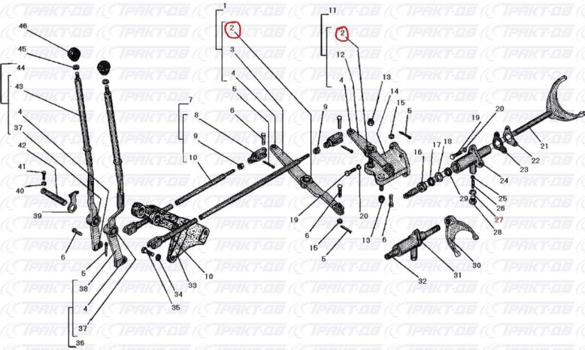 Вилка переключения раздатки Урал 4320