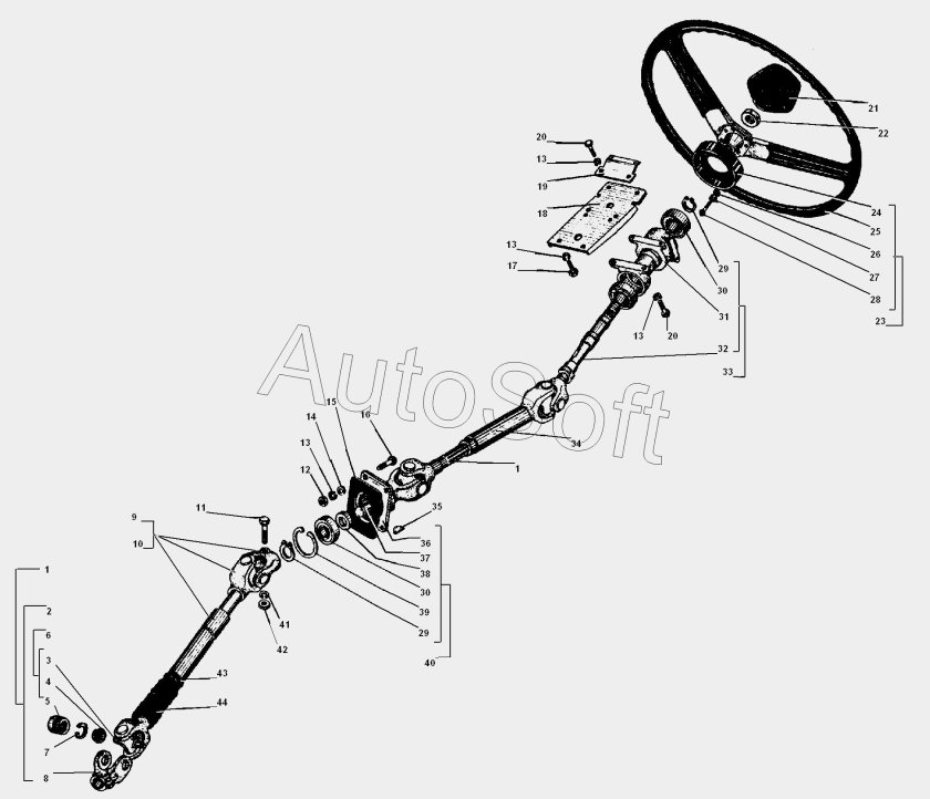 Вал карданный рулевой Урал 4320