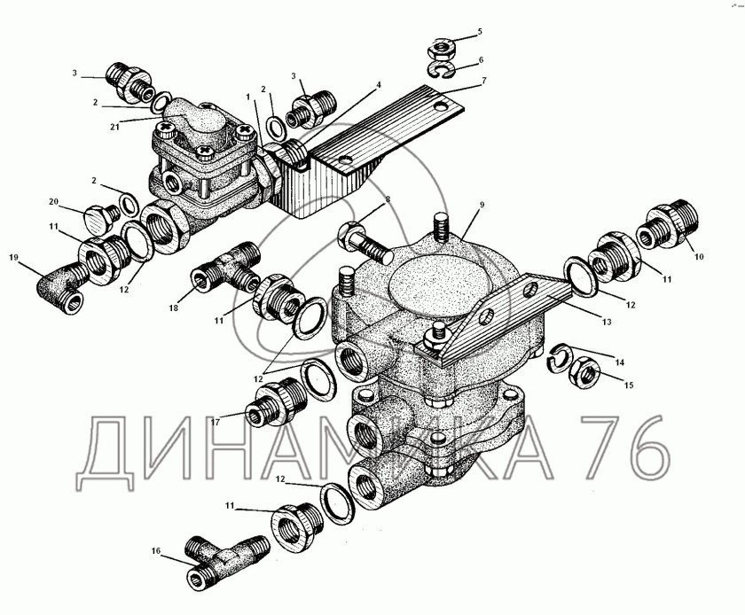 Клапан управления тормозами Урал 4320