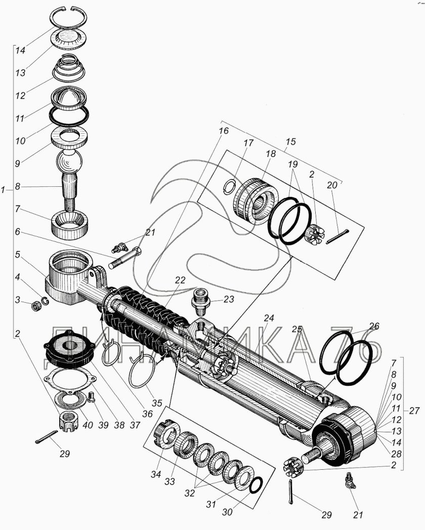 Гидроцилиндр ГУРА Урал 4320