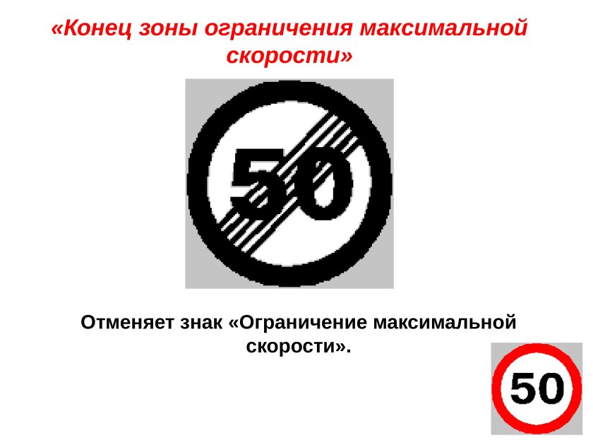 Знаки отменяющие ограничения