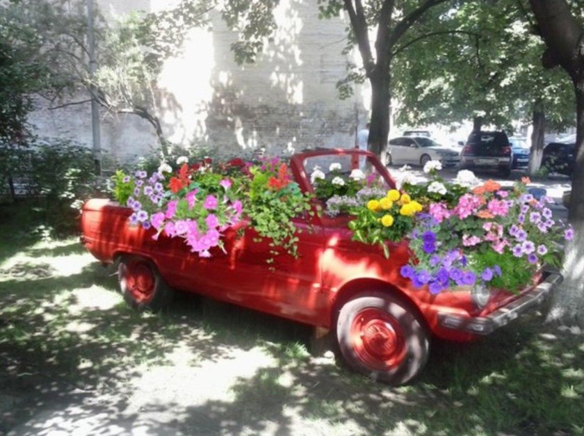 Автомобиль в цветах