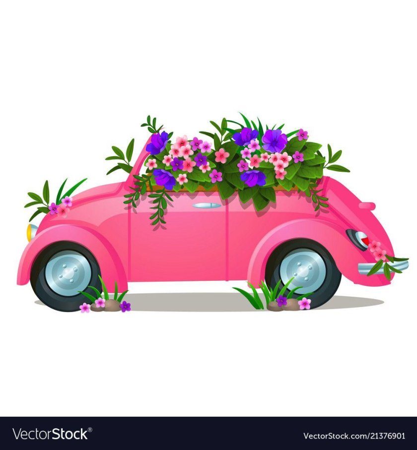 Машинка с цветочками