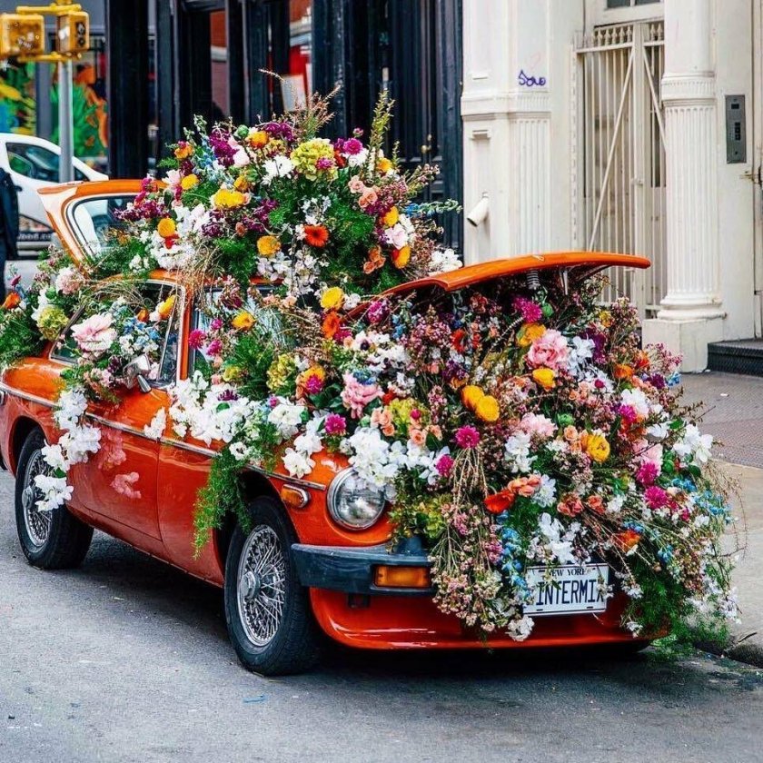 Автомобиль в цветах