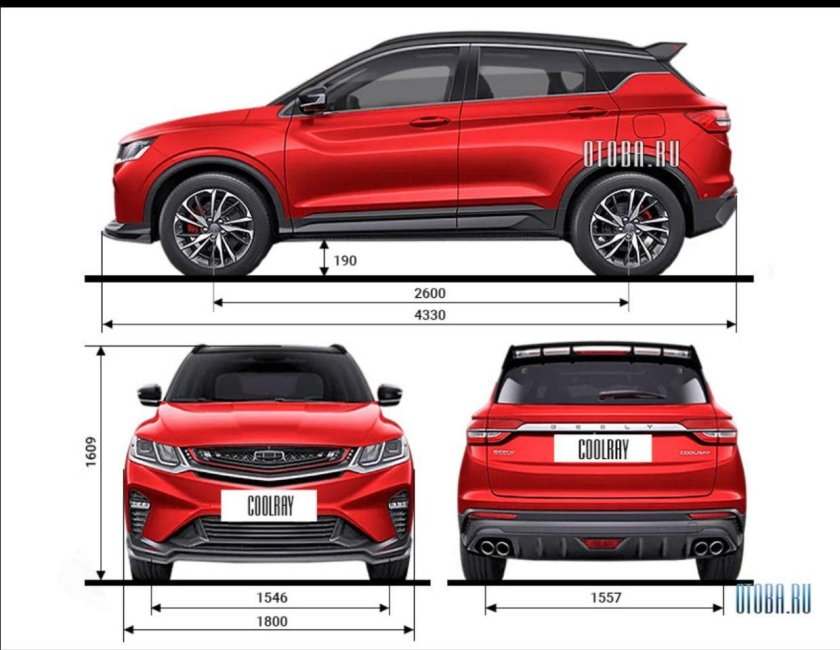 Джили кулрей габариты