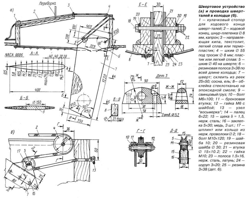 Подъемный шверт чертеж