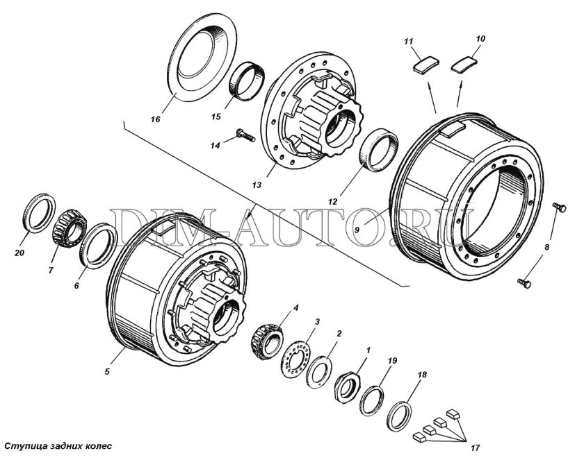 Ступица заднего колеса КАМАЗ 65115