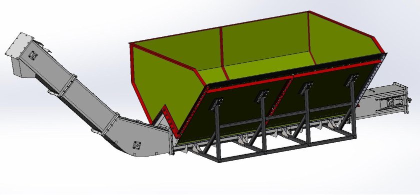 Завальная яма с транспортером для зерна