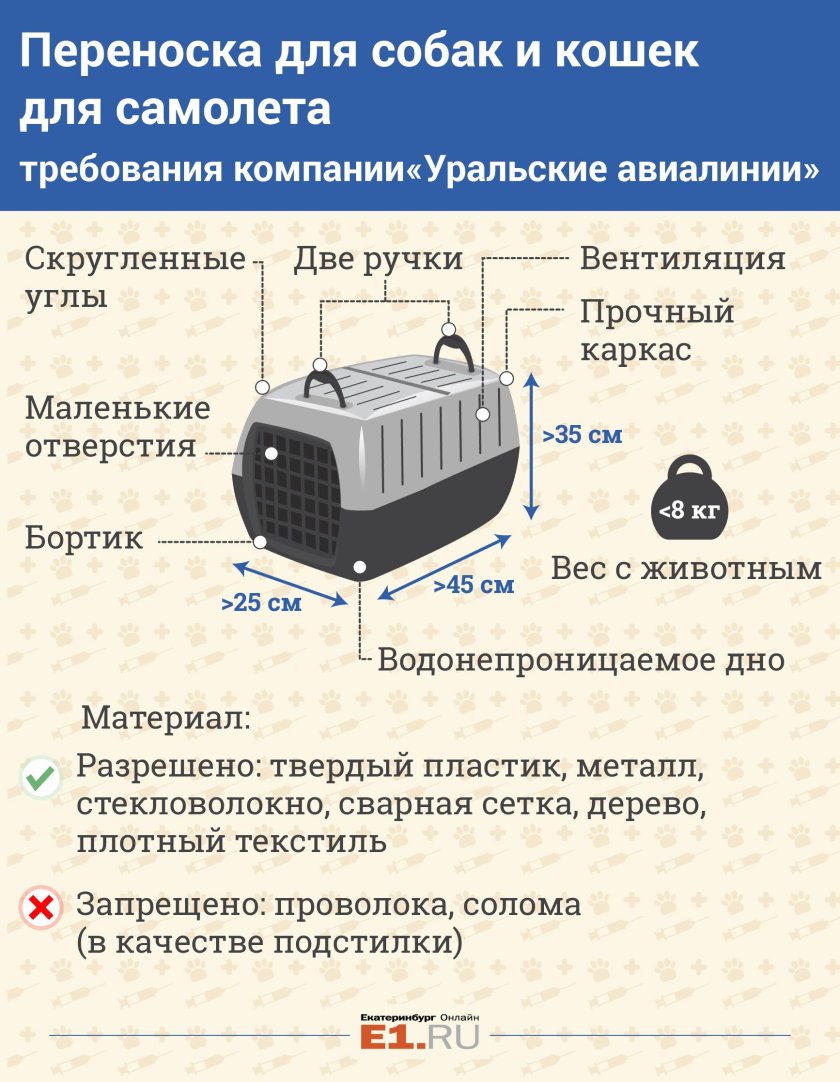 Переноска Аэрофлот габариты