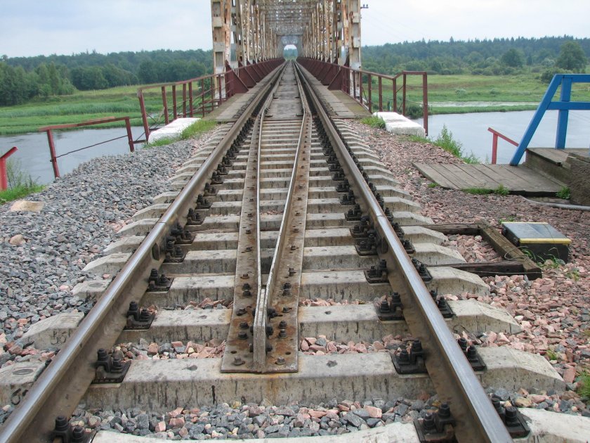Ж/Д путь с контррельсом