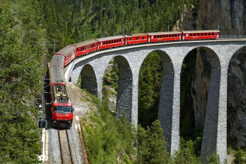 Железнодорожный мост виадук Ландвассер
