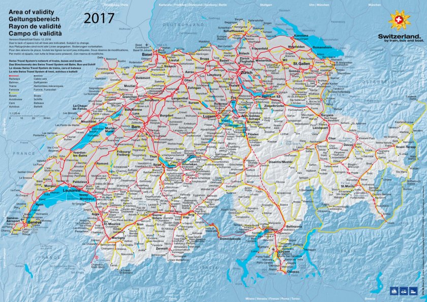 Подробная карта Швейцарии