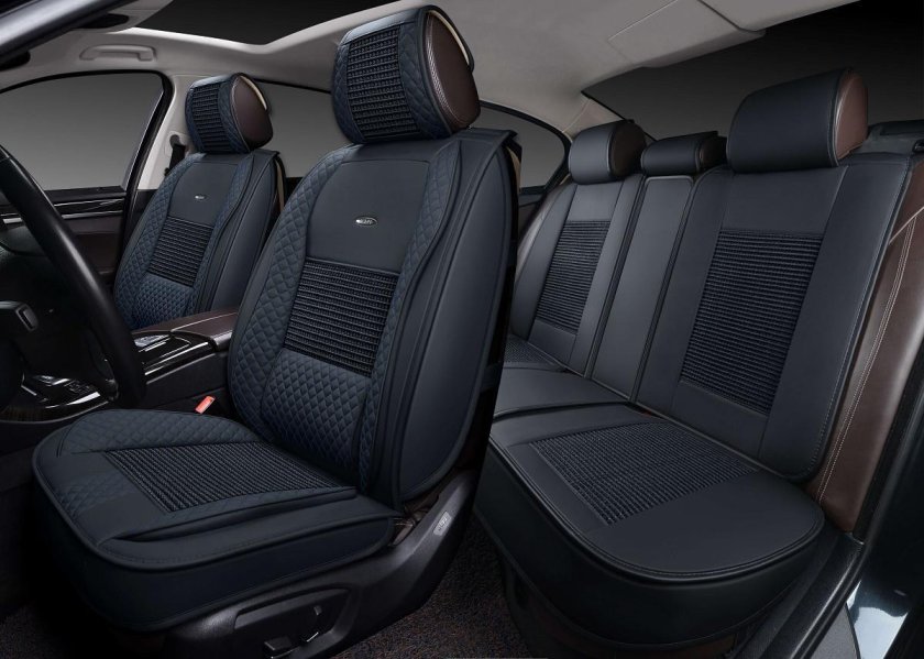 Накидки 2d "Premium" PSV present 2 Front (черный/отстрочка серый), компл. 202