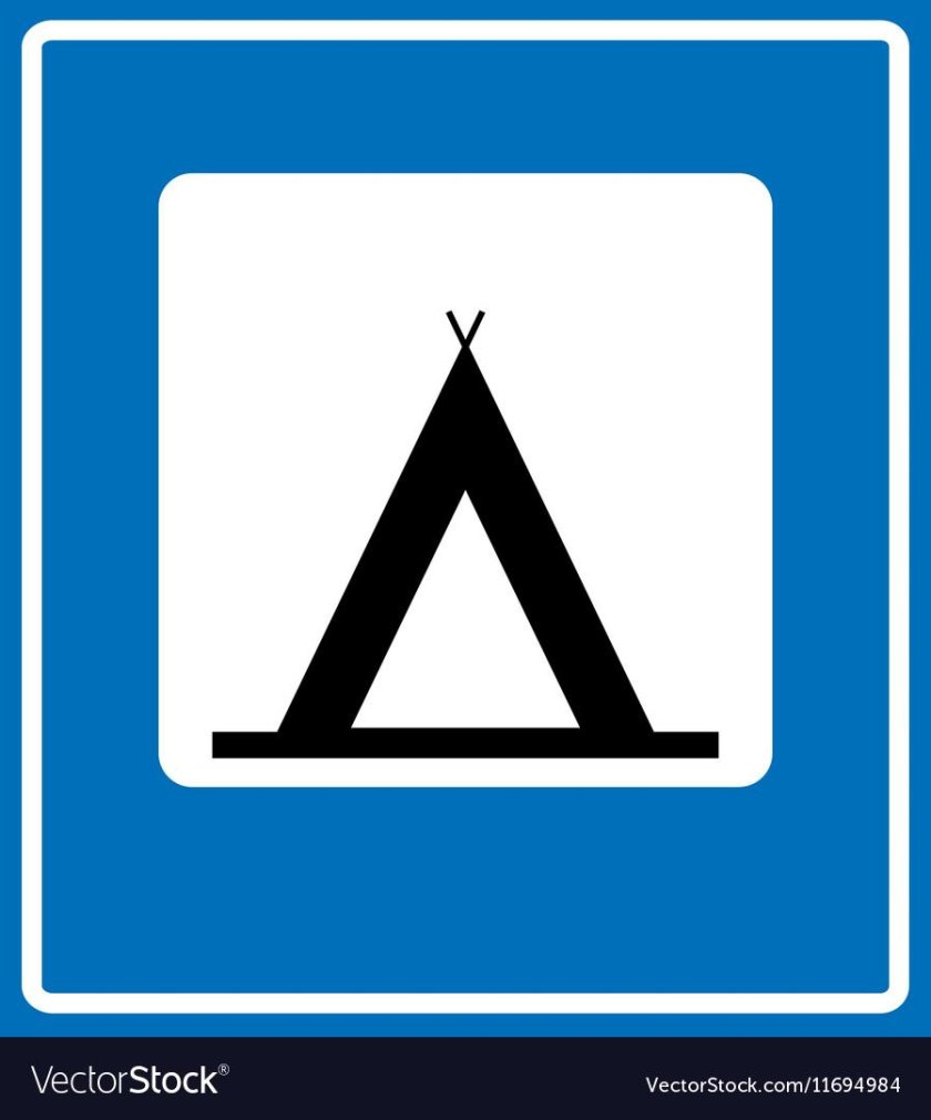 Дорожный знак палатка