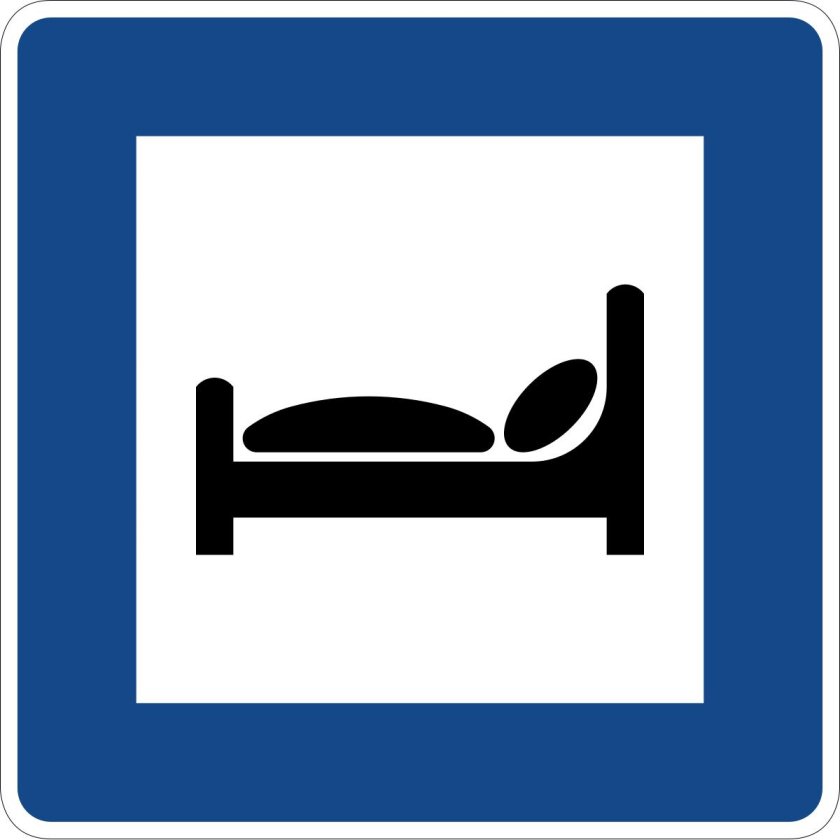 Дорожный знак гостиница или мотель