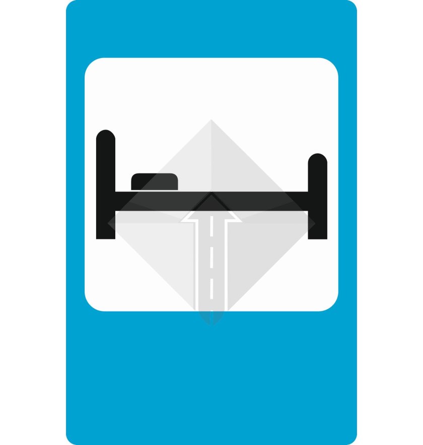 Дорожный знак кровать