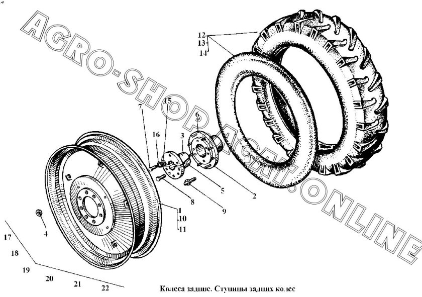 Ступица колеса трактора мтз 80 схема