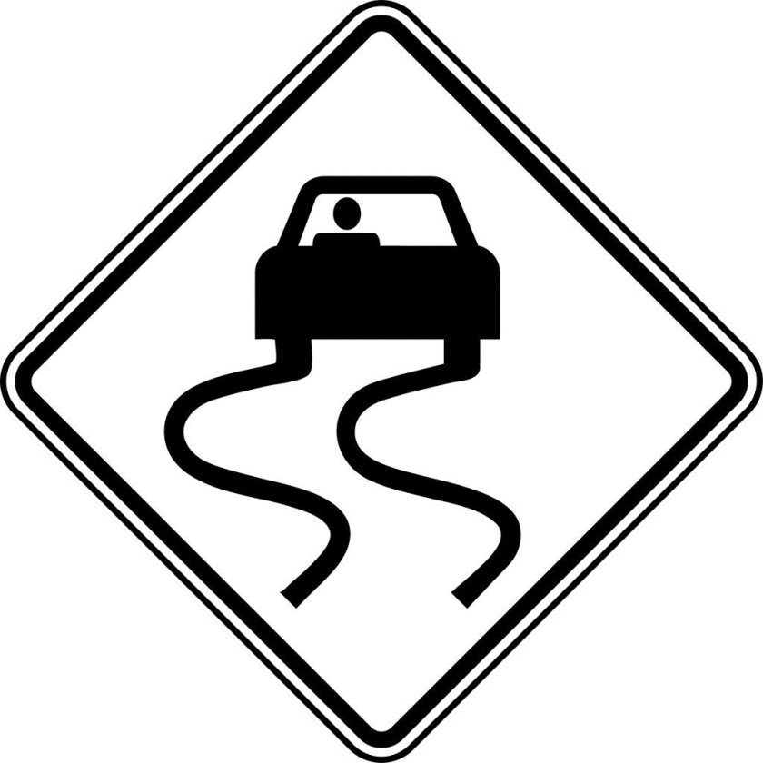 Знак скользкая дорога