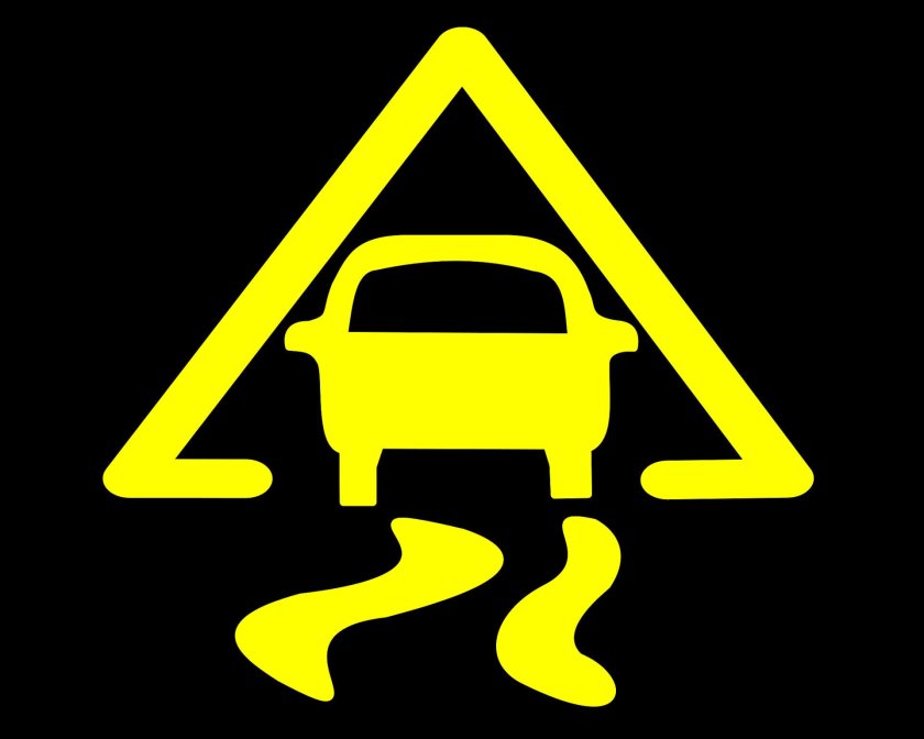 Значок скользкая дорога