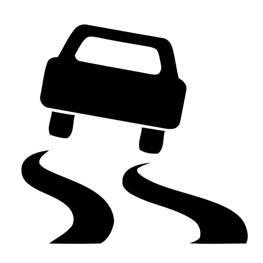 Значок скользкая дорога