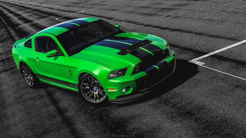 Mustang Ford Shelby gt500 зеленый
