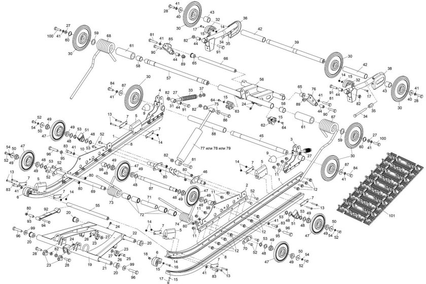 Каталог запасных частей снегохода стелс 600