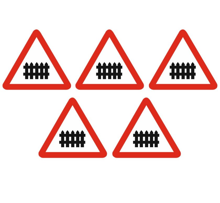 Знак Железнодорожный переезд со шлагбаумом