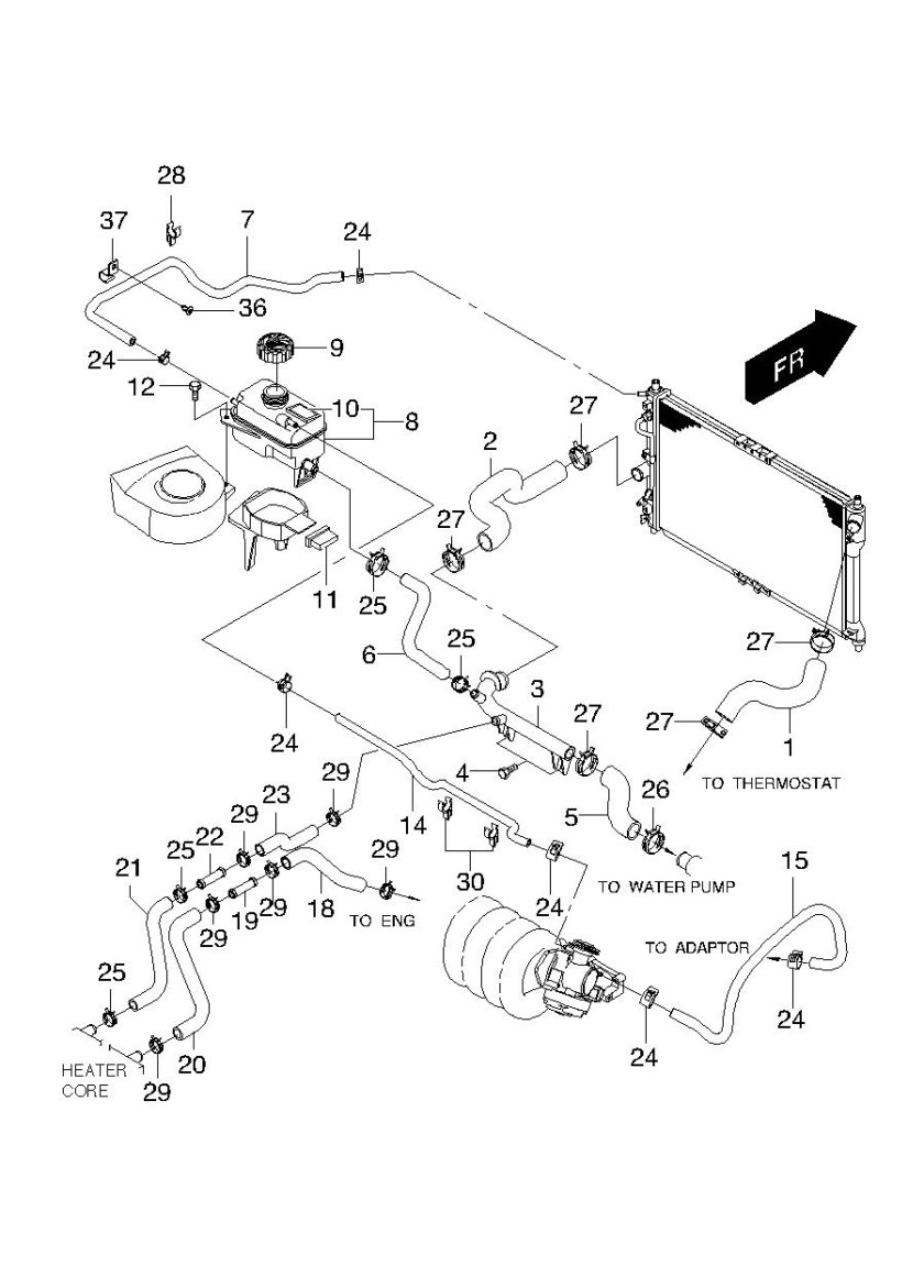 Система охлаждения двигателя Дэу Леганза 2.2