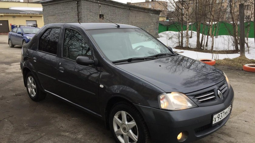 Рено Логан 1 мокрый асфальт