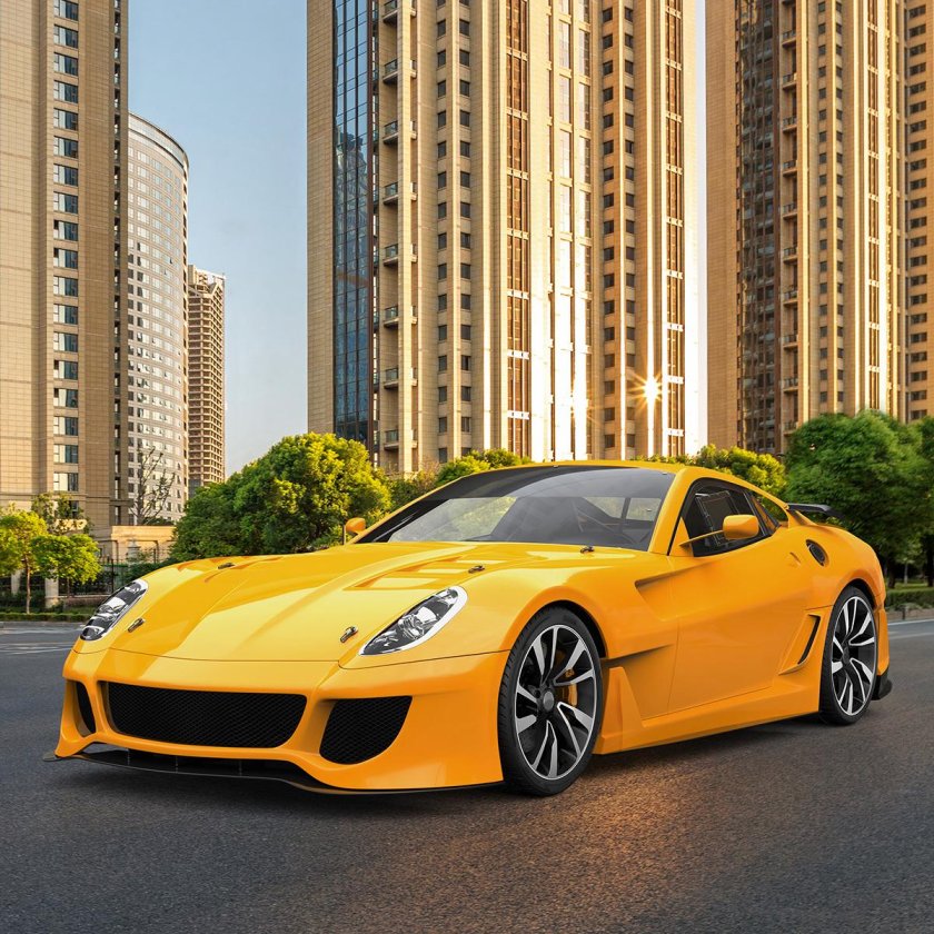 Машина желтая