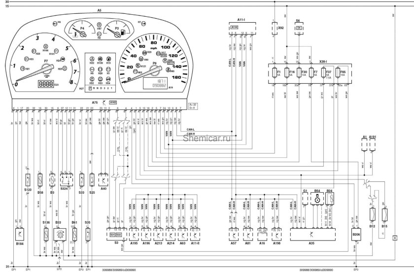 Шкода Фелиция схема щитка приборов