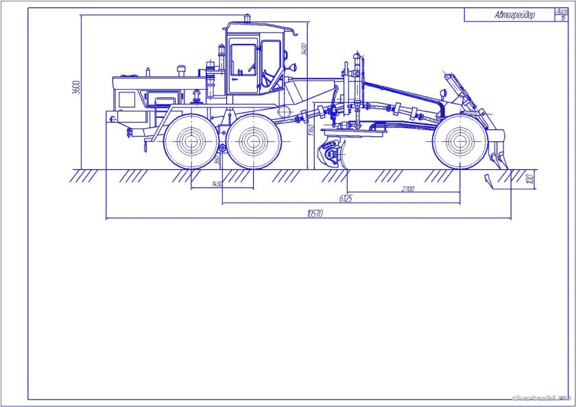 Автогрейдер ДЗ-98 чертеж